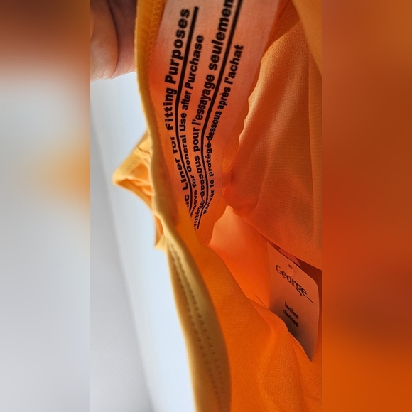 George Swimwear Tankini Set Top Padded high waist bottom Ruched Dark Yellow L - Picture 7 of 8